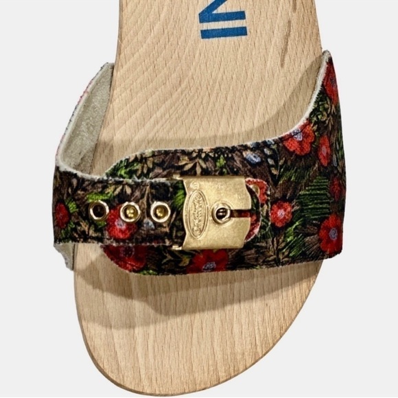 GANNI X Dr. Scholl Red Floral Slip on Low Heel Sandal Clogs Size 8 NEW - Picture 8 of 12